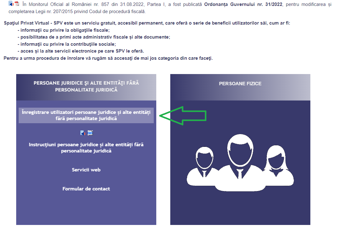 Înregistrare utilizatori persoane juridice