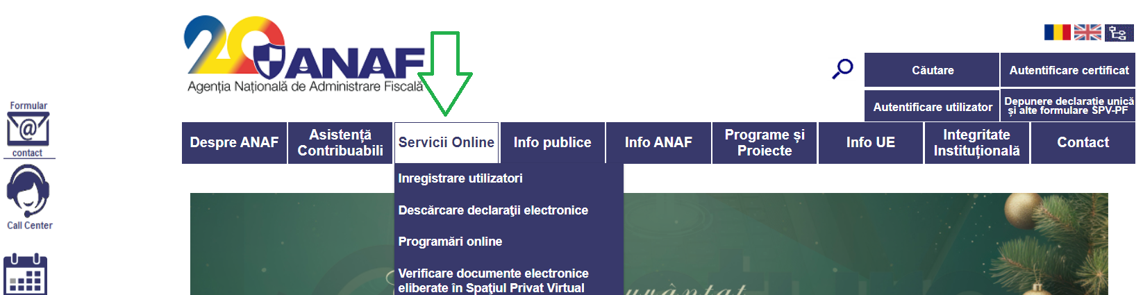 Servicii Online - Înregistrare utilizatori