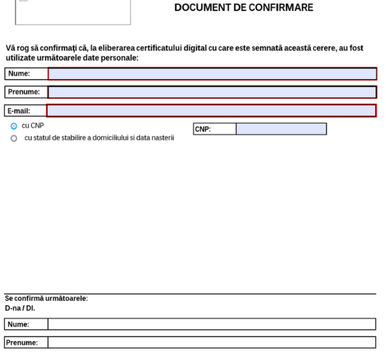 Descărcare document de confirmare